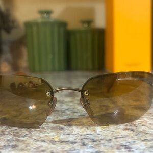 Coach Brown Rimless Sunglasses -Authentic
